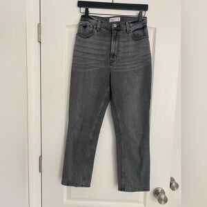 Abercrombie & Fitch Grey Ankle Straight Ultra High Rise Jeans Size 27 Regular